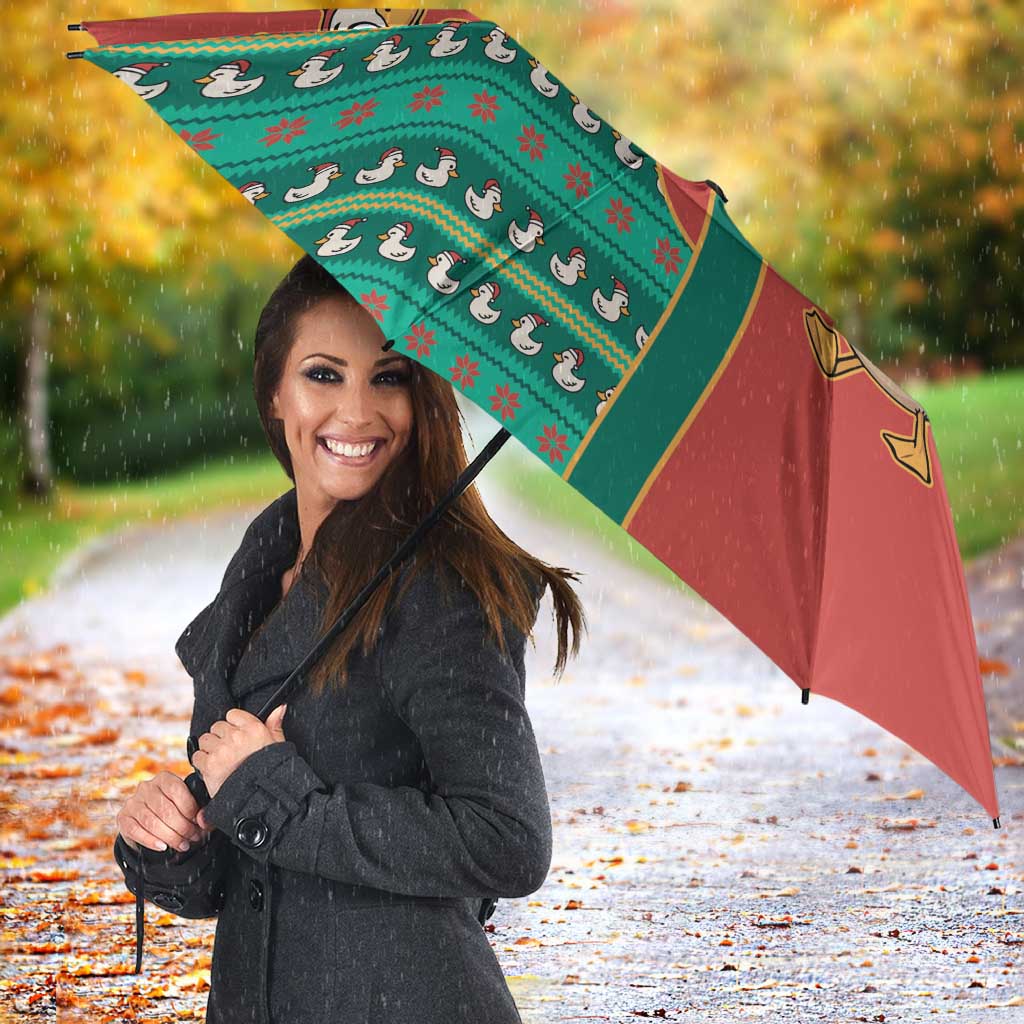 Western Yoke Umbrella Merry Duckmas Funny Style - Wonder Print Shop