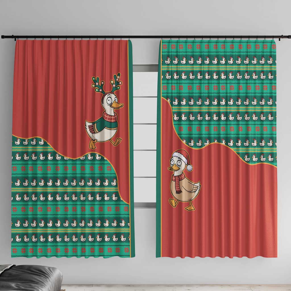 Western Yoke Window Curtain Merry Duckmas Funny Style - Wonder Print Shop