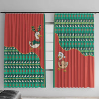 Western Yoke Window Curtain Merry Duckmas Funny Style - Wonder Print Shop