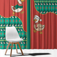 Western Yoke Window Curtain Merry Duckmas Funny Style - Wonder Print Shop