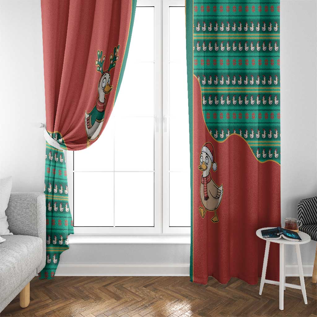 Western Yoke Window Curtain Merry Duckmas Funny Style - Wonder Print Shop