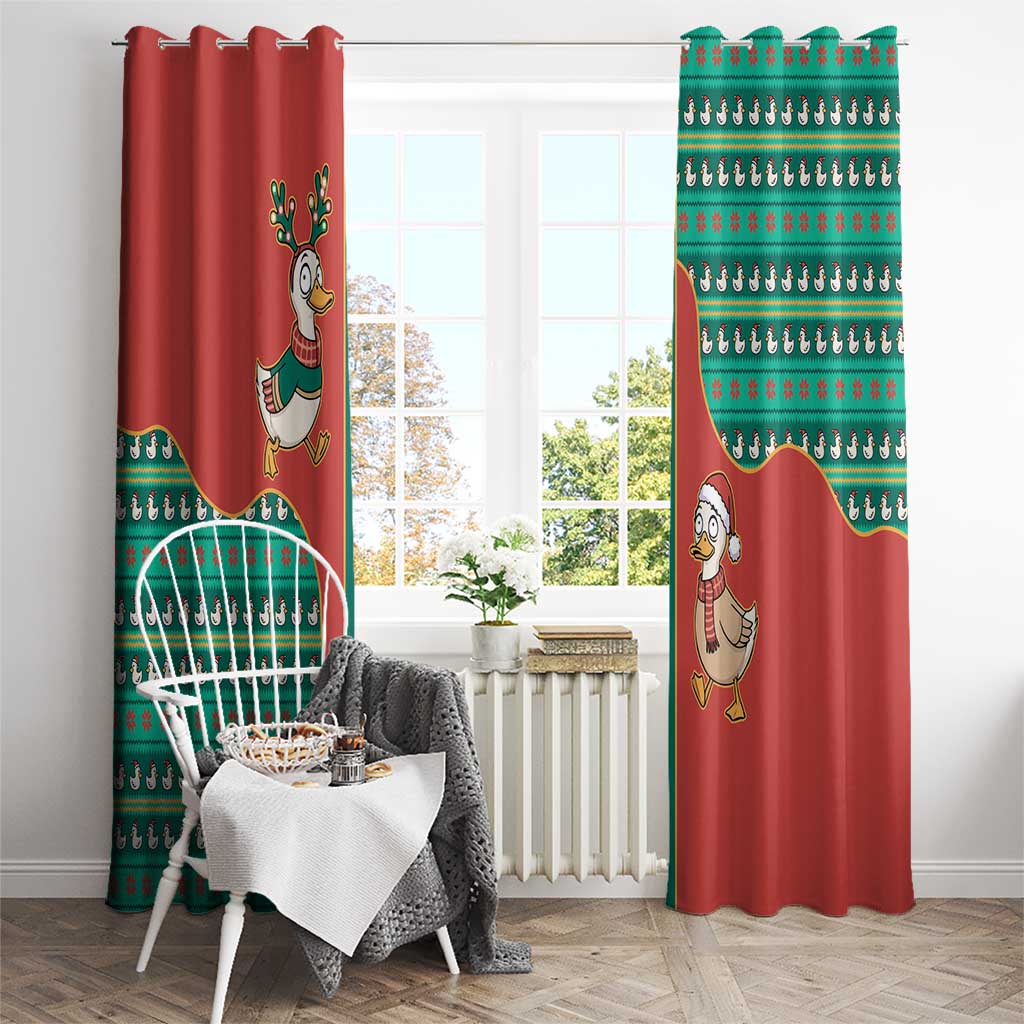 Western Yoke Window Curtain Merry Duckmas Funny Style - Wonder Print Shop