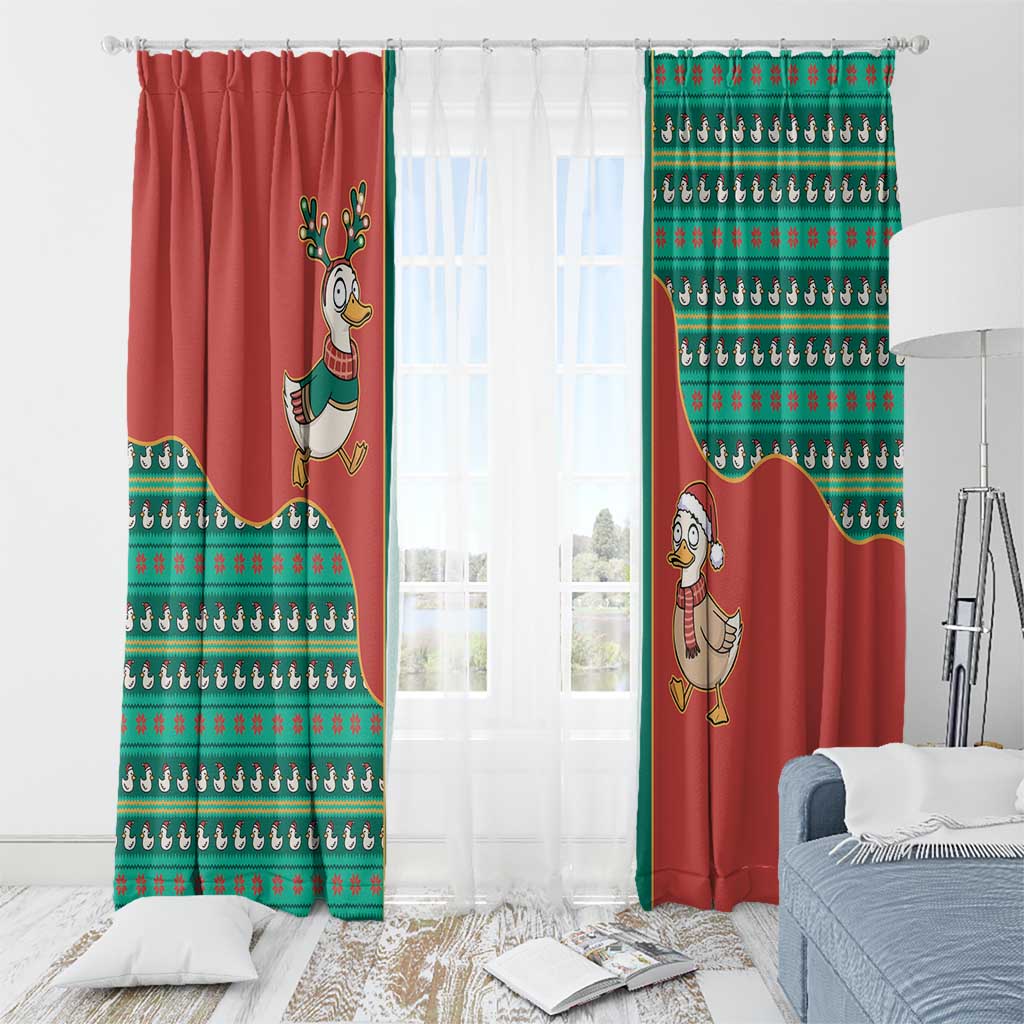 Western Yoke Window Curtain Merry Duckmas Funny Style - Wonder Print Shop