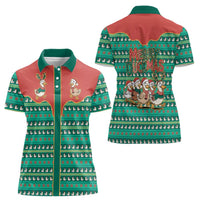 Western Yoke Women Polo Shirt Merry Duckmas Funny Style - Wonder Print Shop