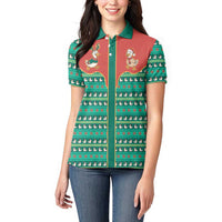 Western Yoke Women Polo Shirt Merry Duckmas Funny Style - Wonder Print Shop