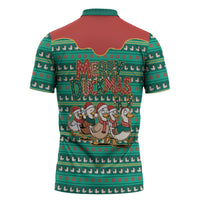Western Yoke Zipper Polo Shirt Merry Duckmas Funny Style - Wonder Print Shop