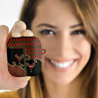 Western Yoke AirPods Case Wine Deer Christmas Argyle Patterns - Wonder Print Shop