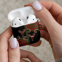 Western Yoke AirPods Case Wine Deer Christmas Argyle Patterns - Wonder Print Shop