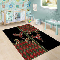 Western Yoke Area Rug Wine Deer Christmas Argyle Patterns - Wonder Print Shop