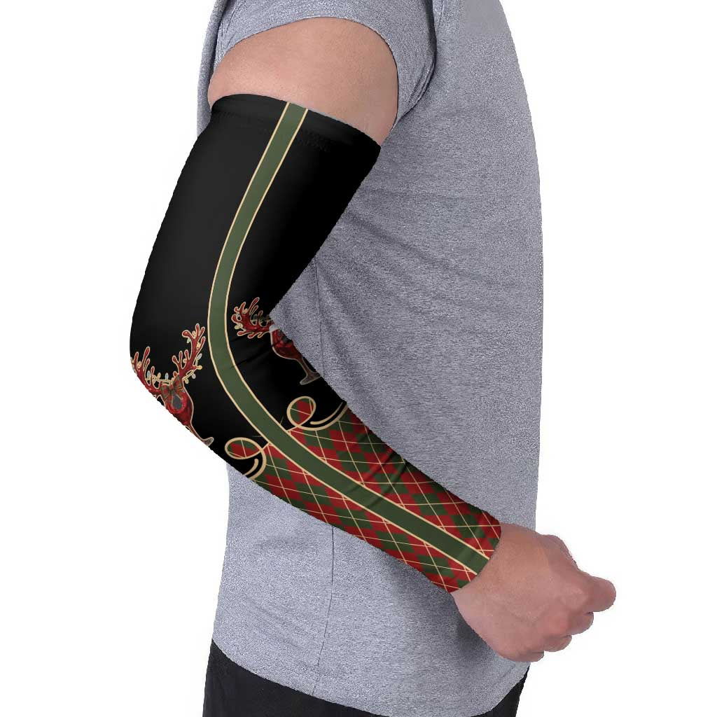 Western Yoke Arm Sleeves Wine Deer Christmas Argyle Patterns - Wonder Print Shop