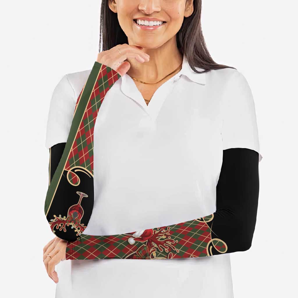 Western Yoke Arm Sleeves Wine Deer Christmas Argyle Patterns - Wonder Print Shop