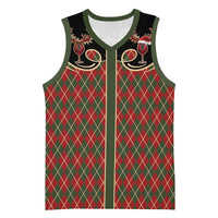 Western Yoke Basketball Jersey Wine Deer Christmas Argyle Patterns - Wonder Print Shop