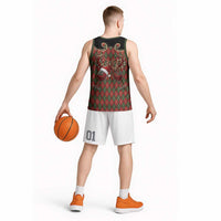 Western Yoke Basketball Jersey Wine Deer Christmas Argyle Patterns - Wonder Print Shop
