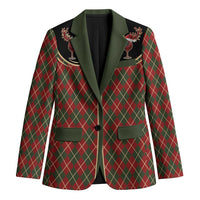 Western Yoke Blazer Wine Deer Christmas Argyle Patterns - Wonder Print Shop