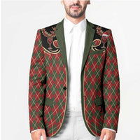Western Yoke Blazer Wine Deer Christmas Argyle Patterns - Wonder Print Shop