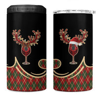Western Yoke 4 in 1 Can Cooler Tumbler Wine Deer Christmas Argyle Patterns - Wonder Print Shop