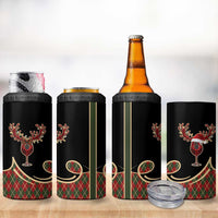 Western Yoke 4 in 1 Can Cooler Tumbler Wine Deer Christmas Argyle Patterns - Wonder Print Shop