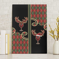 Western Yoke Canvas Wall Art Wine Deer Christmas Argyle Patterns - Wonder Print Shop