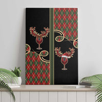 Western Yoke Canvas Wall Art Wine Deer Christmas Argyle Patterns - Wonder Print Shop