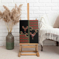 Western Yoke Canvas Wall Art Wine Deer Christmas Argyle Patterns - Wonder Print Shop