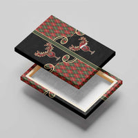 Western Yoke Canvas Wall Art Wine Deer Christmas Argyle Patterns - Wonder Print Shop