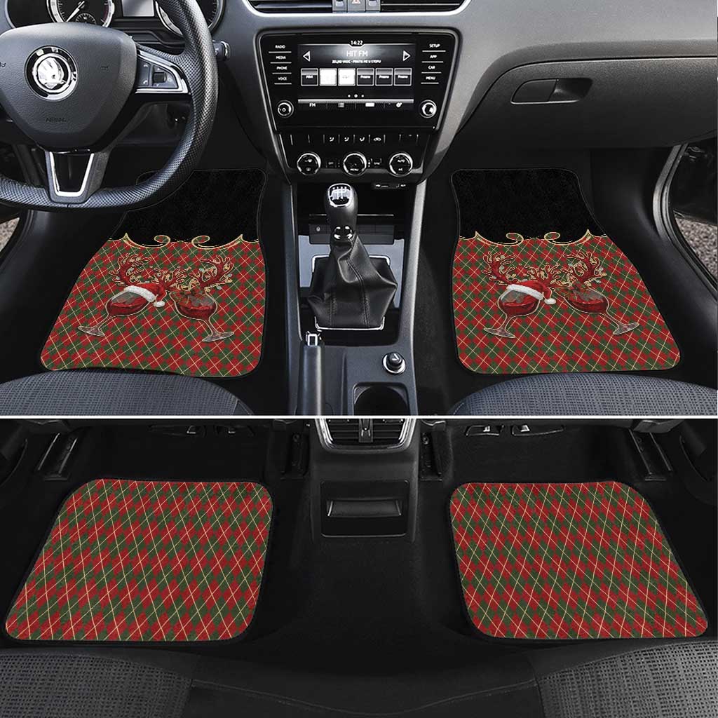 Western Yoke Car Mats Wine Deer Christmas Argyle Patterns - Wonder Print Shop