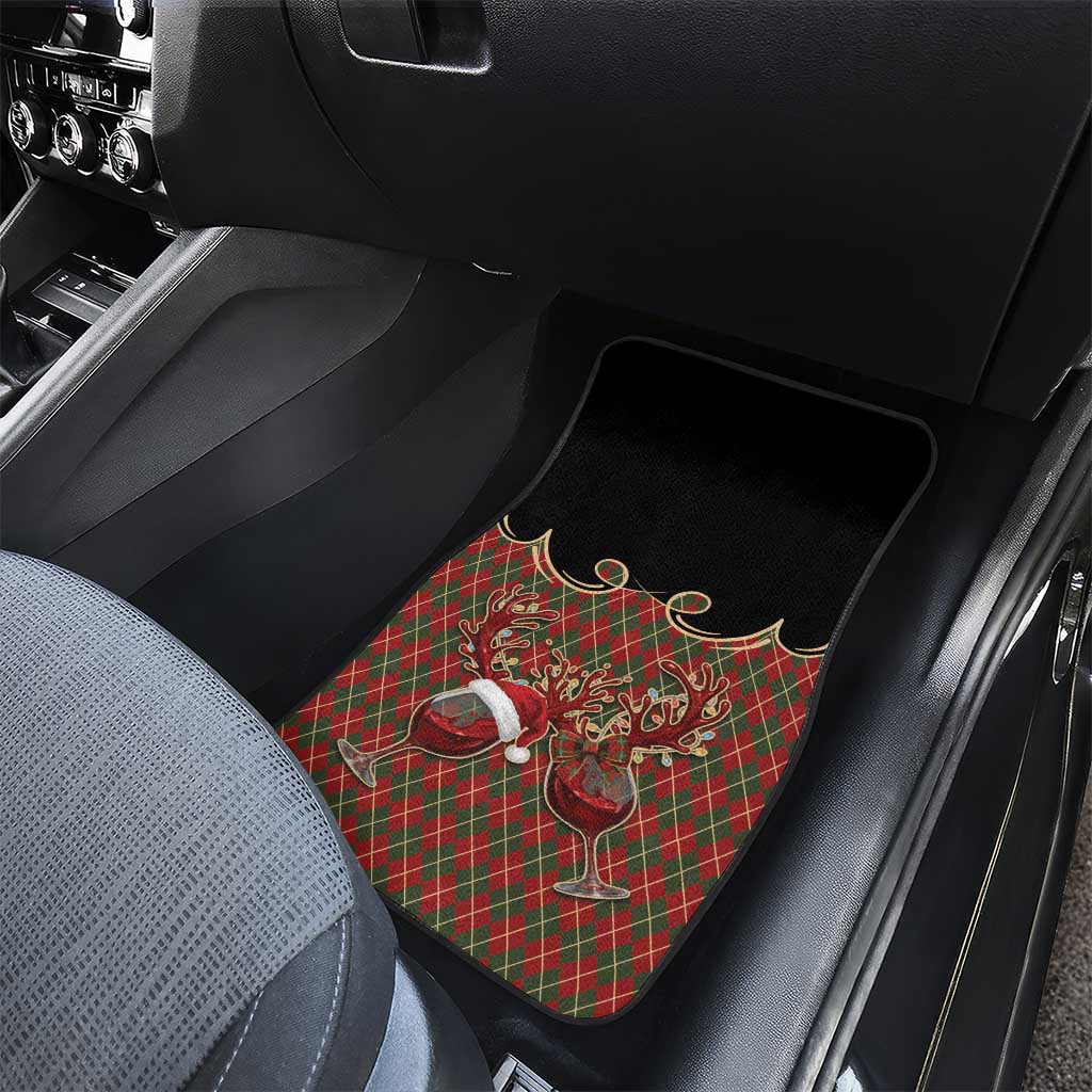 Western Yoke Car Mats Wine Deer Christmas Argyle Patterns - Wonder Print Shop