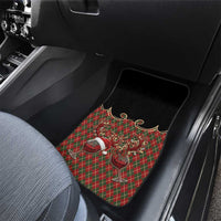 Western Yoke Car Mats Wine Deer Christmas Argyle Patterns - Wonder Print Shop