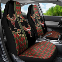 Western Yoke Car Seat Cover Wine Deer Christmas Argyle Patterns - Wonder Print Shop