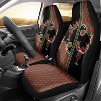 Western Yoke Car Seat Cover Wine Deer Christmas Argyle Patterns - Wonder Print Shop