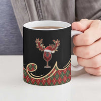 Western Yoke Ceramic Mug Wine Deer Christmas Argyle Patterns - Wonder Print Shop