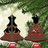 Western Yoke Ceramic Ornament Wine Deer Christmas Argyle Patterns - Wonder Print Shop