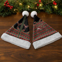 Western Yoke Christmas Santa Hat Wine Deer Christmas Argyle Patterns - Wonder Print Shop