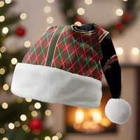 Western Yoke Christmas Santa Hat Wine Deer Christmas Argyle Patterns - Wonder Print Shop