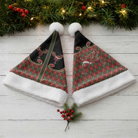 Western Yoke Christmas Santa Hat Wine Deer Christmas Argyle Patterns - Wonder Print Shop
