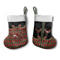 Western Yoke Christmas Stocking Wine Deer Christmas Argyle Patterns - Wonder Print Shop