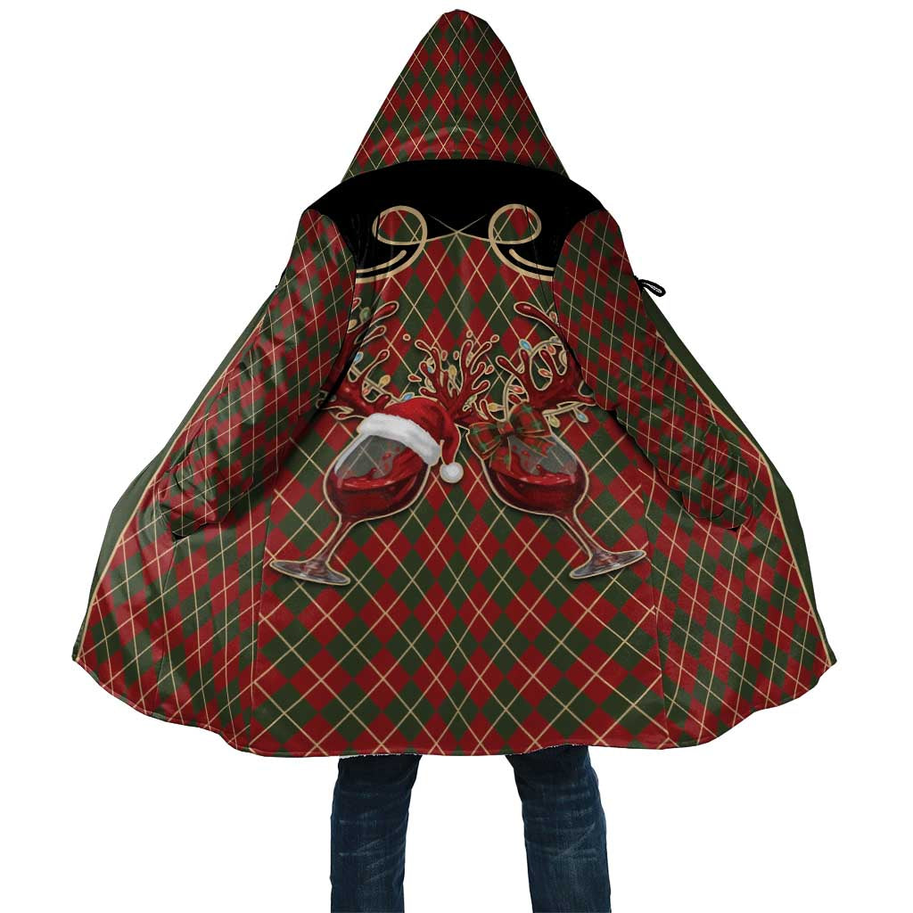 Western Yoke Cloak Wine Deer Christmas Argyle Patterns - Wonder Print Shop