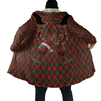 Western Yoke Cloak Wine Deer Christmas Argyle Patterns - Wonder Print Shop
