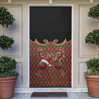 Western Yoke Door Cover Wine Deer Christmas Argyle Patterns - Wonder Print Shop