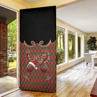 Western Yoke Door Cover Wine Deer Christmas Argyle Patterns - Wonder Print Shop