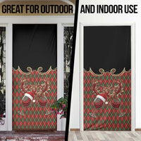 Western Yoke Door Cover Wine Deer Christmas Argyle Patterns - Wonder Print Shop