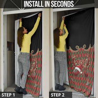 Western Yoke Door Cover Wine Deer Christmas Argyle Patterns - Wonder Print Shop