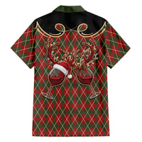 Western Yoke Family Matching Mermaid Dress and Hawaiian Shirt Wine Deer Christmas Argyle Patterns - Wonder Print Shop