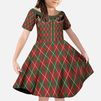 Western Yoke Family Matching Off Shoulder Maxi Dress and Hawaiian Shirt Wine Deer Christmas Argyle Patterns - Wonder Print Shop
