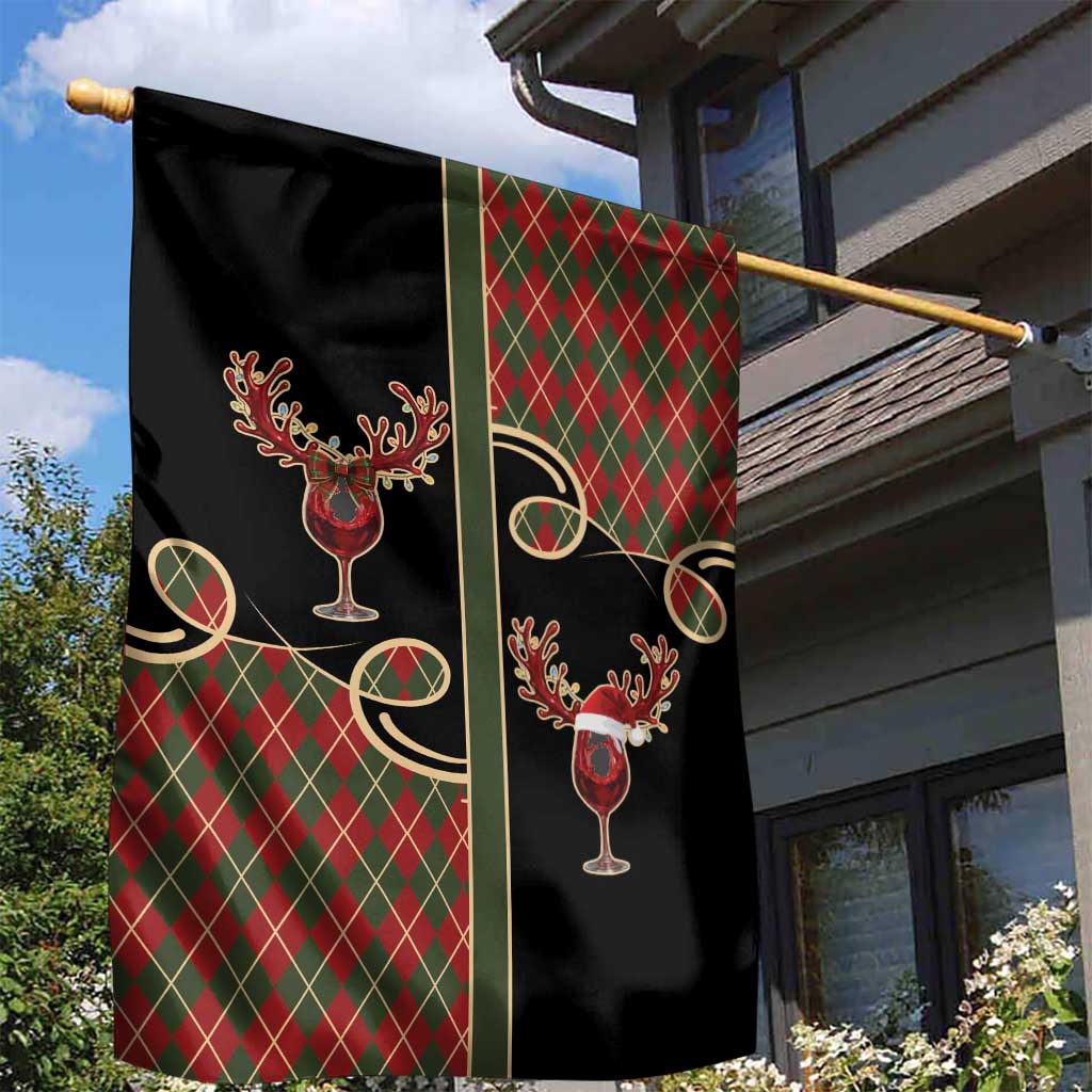Western Yoke Garden Flag Wine Deer Christmas Argyle Patterns - Wonder Print Shop
