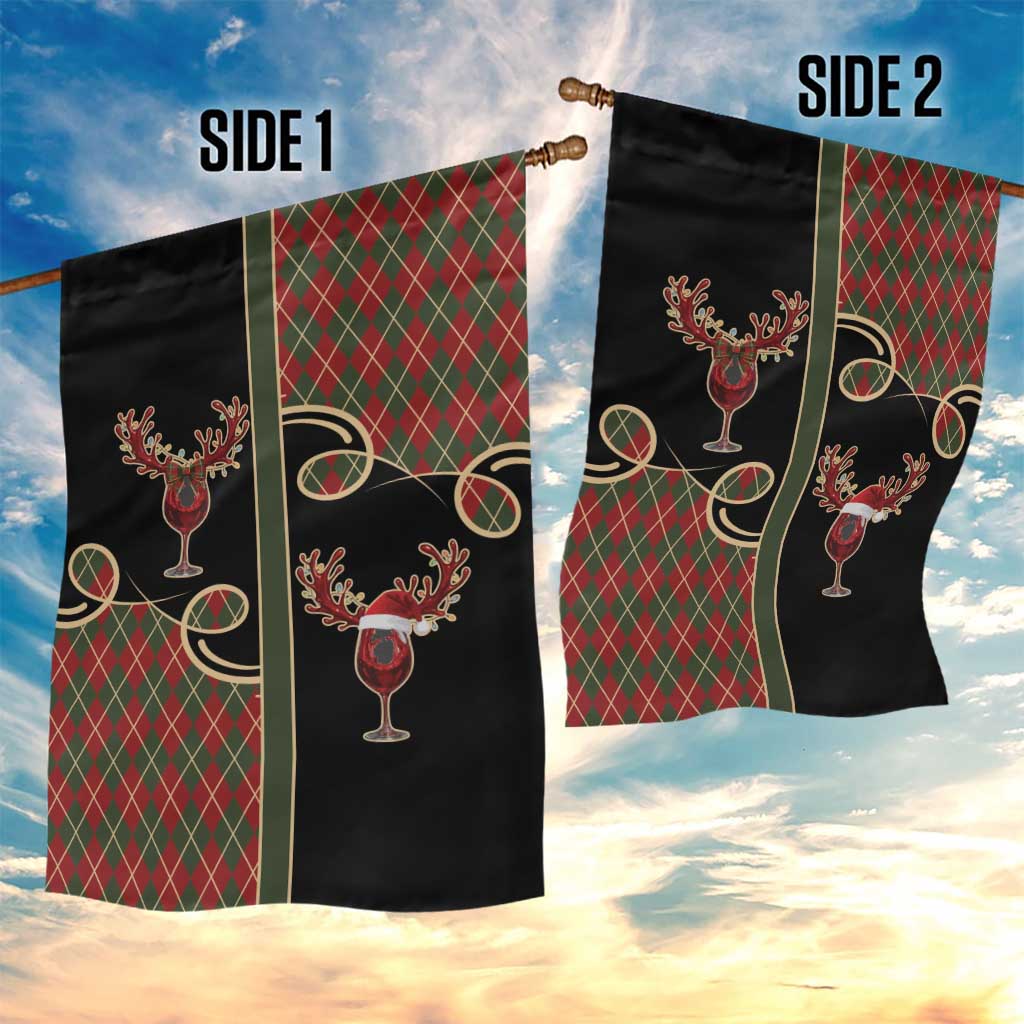 Western Yoke Garden Flag Wine Deer Christmas Argyle Patterns - Wonder Print Shop