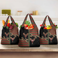 Western Yoke Grocery Bag Wine Deer Christmas Argyle Patterns - Wonder Print Shop