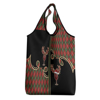 Western Yoke Grocery Bag Wine Deer Christmas Argyle Patterns - Wonder Print Shop