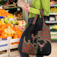 Western Yoke Grocery Bag Wine Deer Christmas Argyle Patterns - Wonder Print Shop