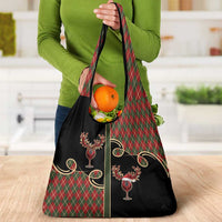Western Yoke Grocery Bag Wine Deer Christmas Argyle Patterns - Wonder Print Shop
